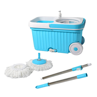 Sporty 360° Spin Mop with Big Wheels & Auto-Fold Handle