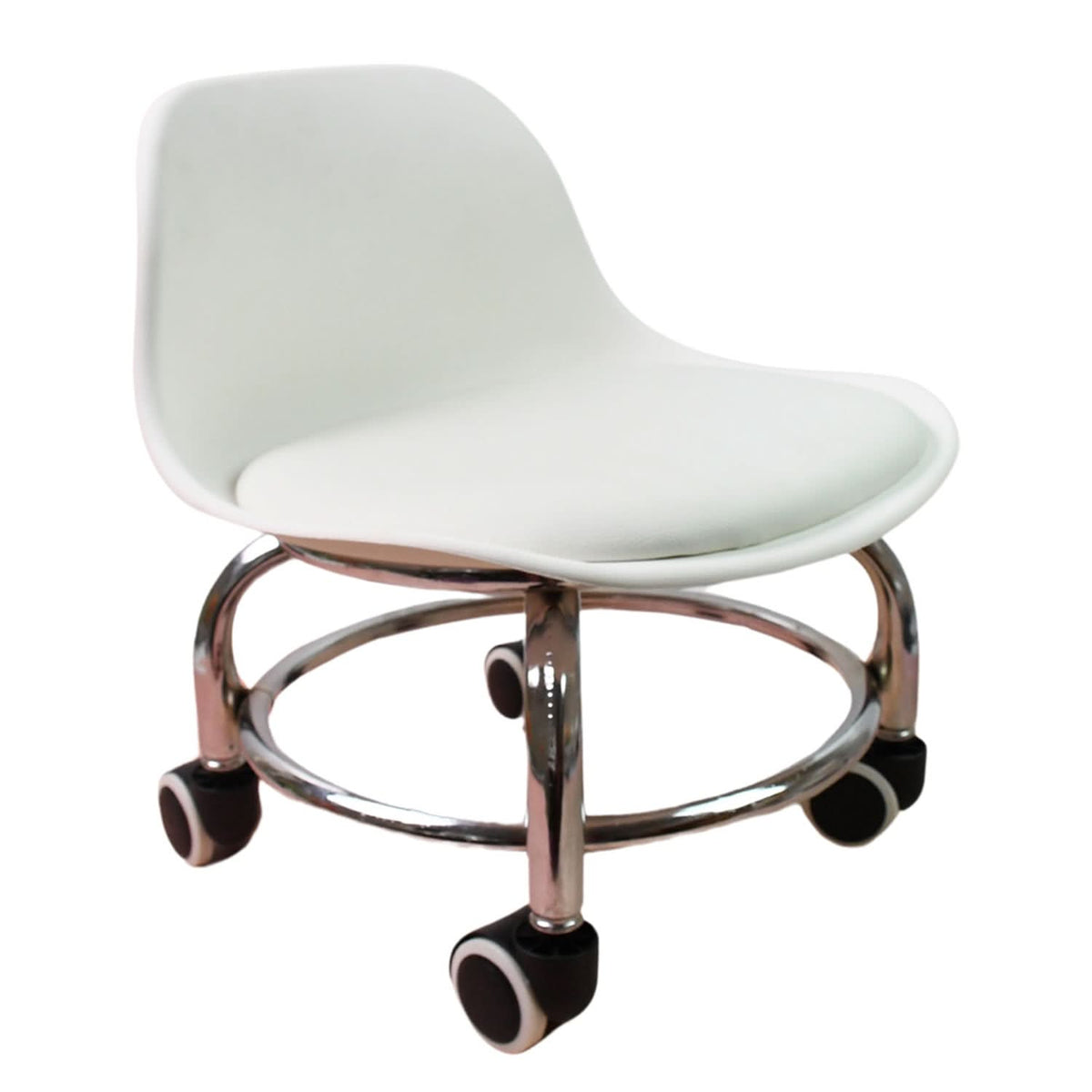 Low Round Rolling Stool with Wheels Multi-Purpose Pedicure & Office Stool (1 Pc) HP DD