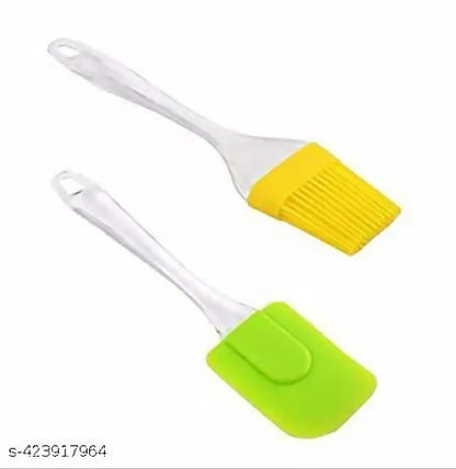 Multispace  Multicolor Spatula and Pastry Brush (pack of 2)