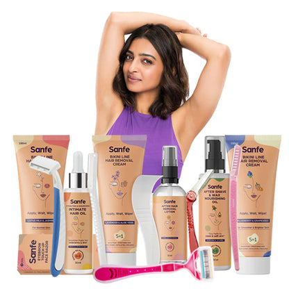 Sanfe Bikini Line Hair Removal Cream 50g - Natural and Safe for sensitive skin - Lavender, Aloe Vera, Shea Butter Cream Cream