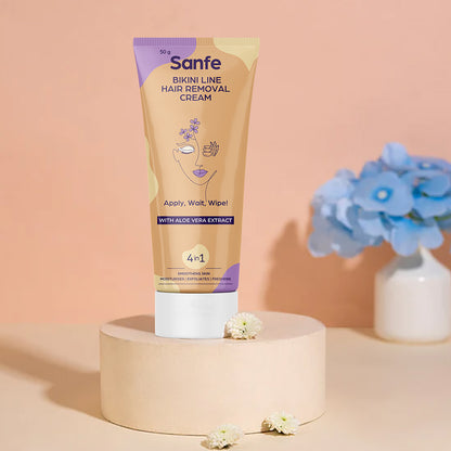 Sanfe Bikini Line Hair Removal Cream 50g - Natural and Safe for sensitive skin - Lavender, Aloe Vera, Shea Butter Cream Cream