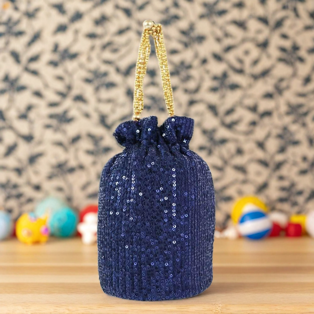 Midnight Glam Sequin Potli Bag Sparkle