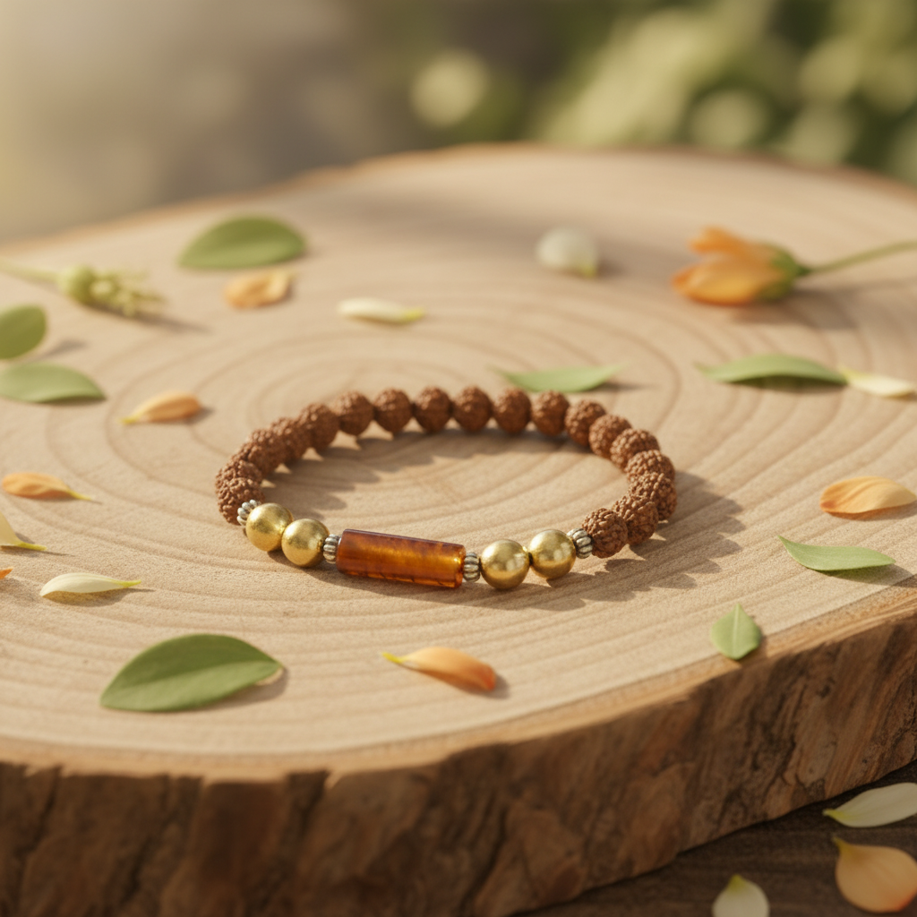Pisces Rashi Rudraksha Bracelet (Meena Rashi-మీన రాశి) – Energy, Confidence & Positive Energy Band
