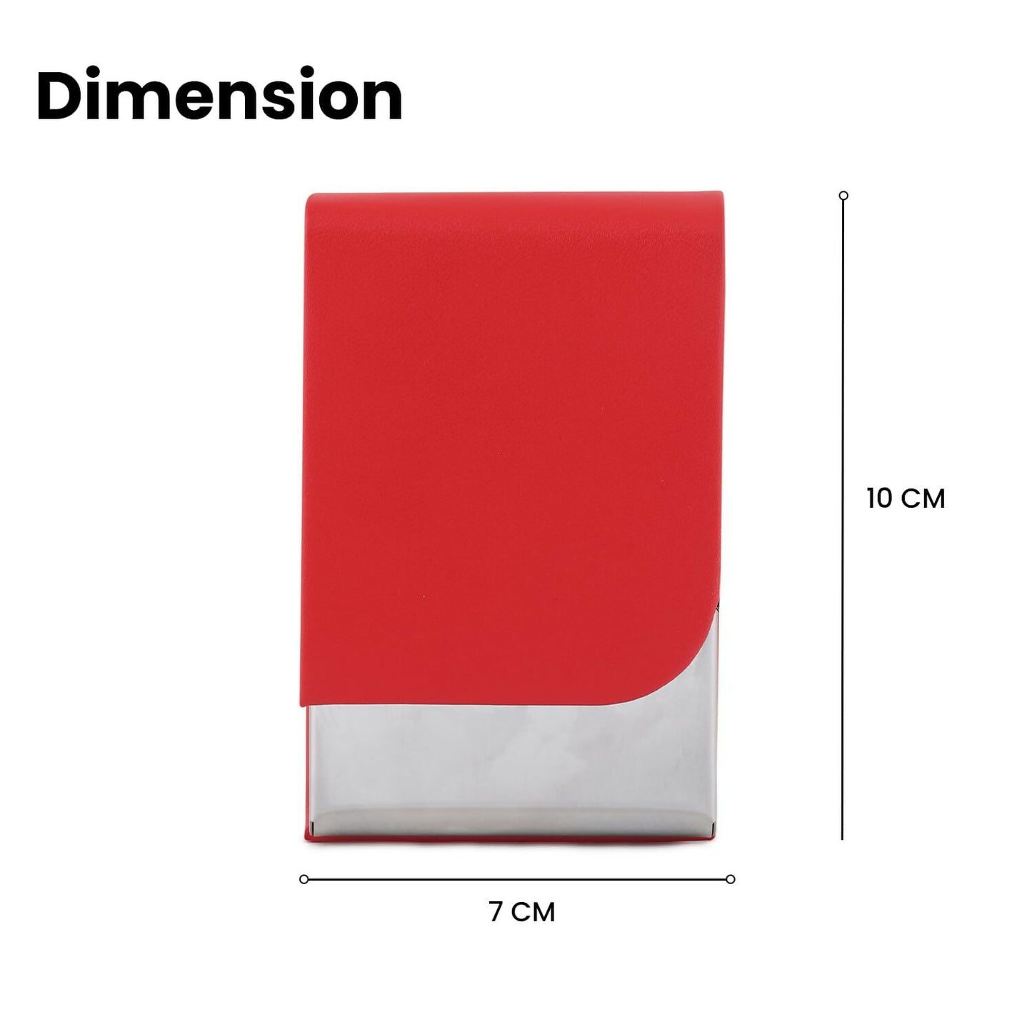 RED Unisex Vertical Card Holder for Credit Debit ATM Business Visiting RFID Blocking Stainless Steel (1 x 10 x 6 cm)