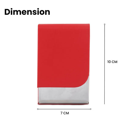 RED Unisex Vertical Card Holder for Credit Debit ATM Business Visiting RFID Blocking Stainless Steel (1 x 10 x 6 cm)