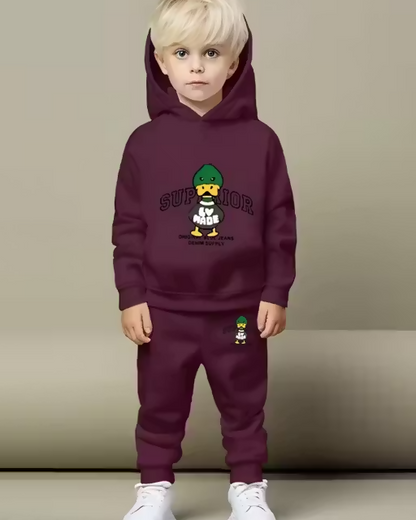 Kids Cotton Blend Winter Wear Top & Bottom Set Luck Fashion