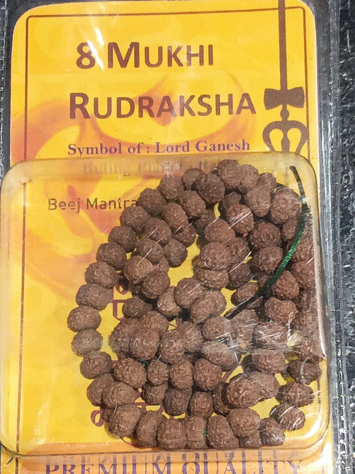 8 Mukhi Rudraksha Mala – Ganesh Blessing Spiritual Prayer Beads