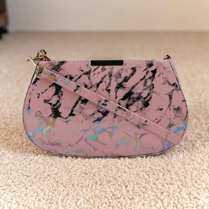 Chic on the Go: The Leather Sling Style (Gardient Pink)