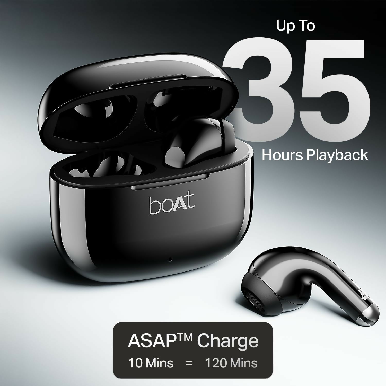 boAt Airdopes 101v2, 35H Battery, ENx Tech, 13mm Drivers, ASAP Charge, Flex-Fit Ear Tips,Stream Ad Free Music via App Support, Bluetooth Earbuds, TWS Ear Buds Wireless Earphones with mic (Pitch Black) Halfpe Deals
