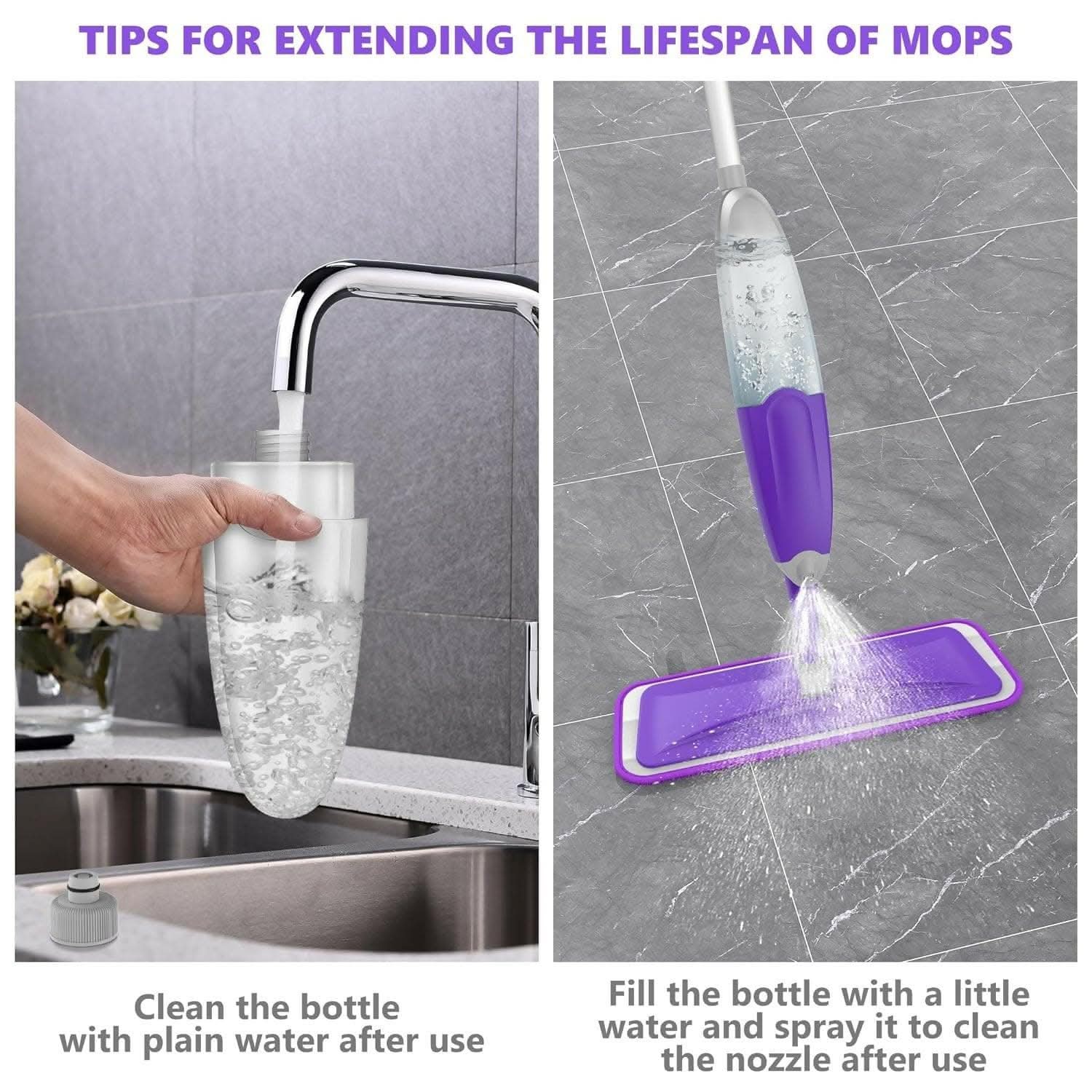 Aluminium Multi Water Spray Mop Set with Microfiber Washable Cleaning Pad - HalfPe