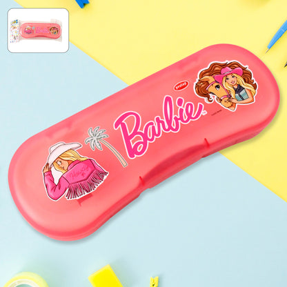 Cute Cartoon Printed Plastic Compass Box for Kids Durable & Lightweight Pencil Box with Dual-Layer Tray(1 Pc)