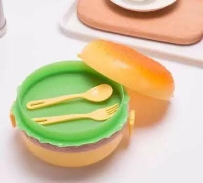 Burger Shape 3 Compartment Lunch Boxes Leak Proof Reusable Microwave Freezer Safe - HalfPe
