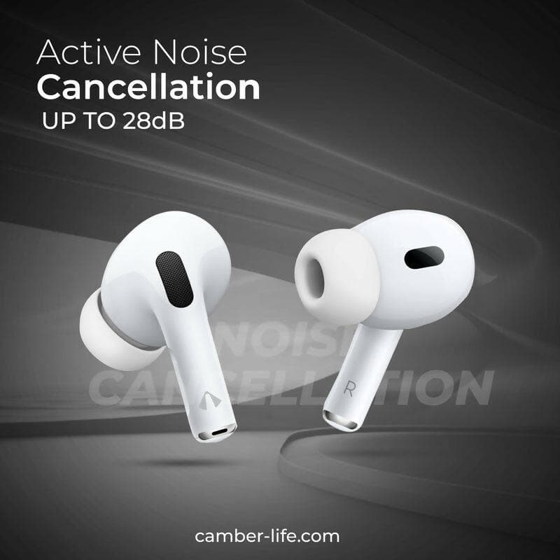 CamBuds100-ANC Bluetooth Earbuds with ANC, ENC, Touch Controls, Voice Assistant and IPX4 Water Resistant (White) - HalfPe