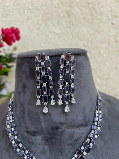 American diamond indo western set