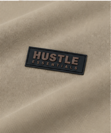 HUSTLE Men's Crew Neck Oversized T-Shirt – Beige Cream