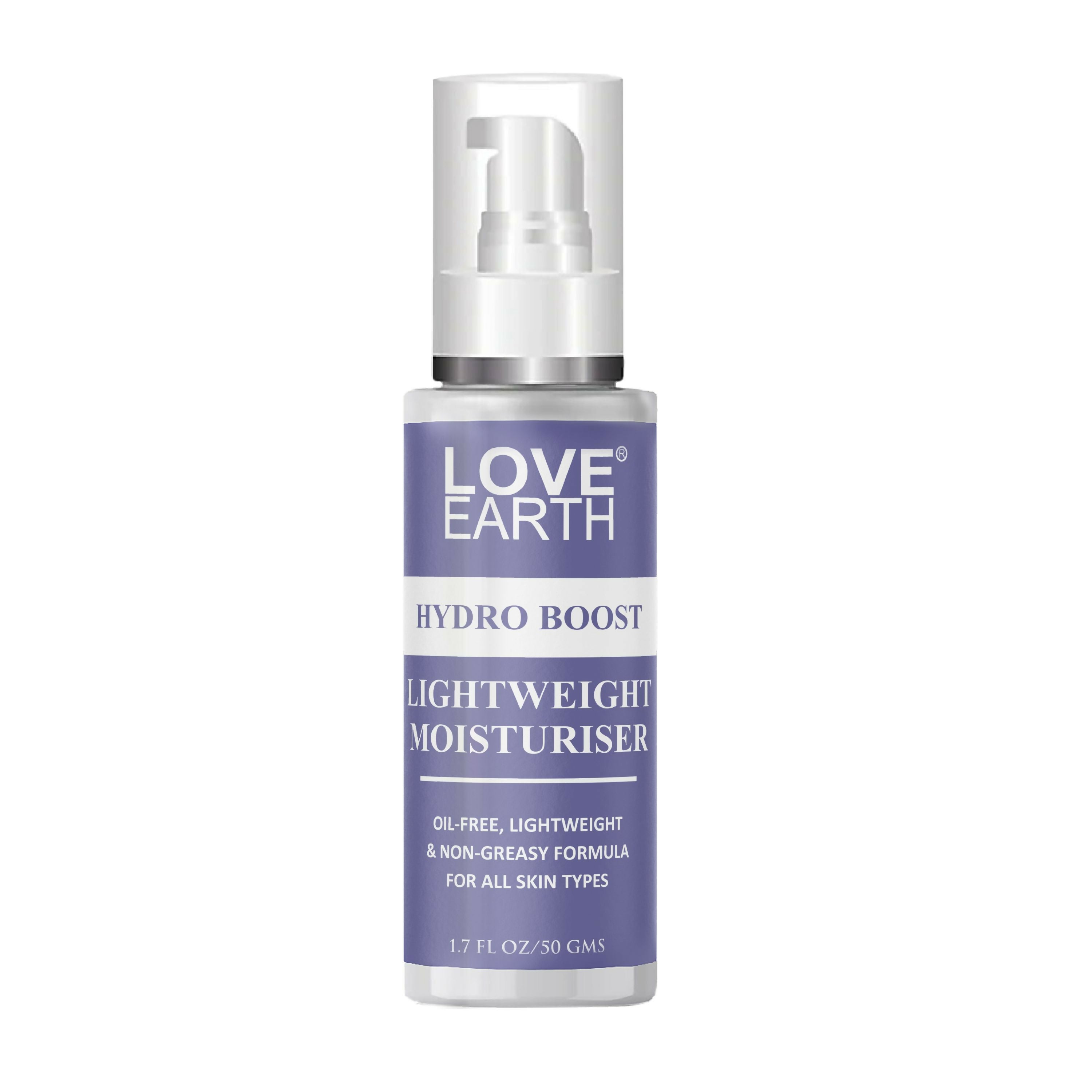 LOVE EARTH HYDRO BOOST LIGHT WEIGHT MOISTURIZER FOR OIL-FREE, LIGHTWEIGHT & NON-GREASY FORMULA FOR ALL SKIN TYPES - 50GM