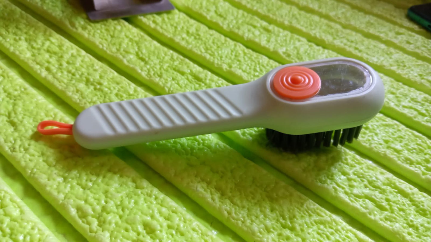 Multifunctional Cleaning Brush with Liquid Soap Dispenser – Shoe & Cloth Scrubber with Handle (1 Pc)