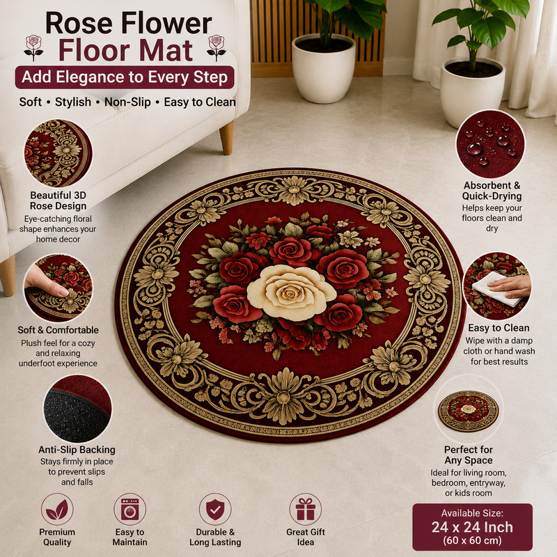 25X25 Inches Modern Decorative Door Mat | Water Absorbent Floor Mat for Living Room.