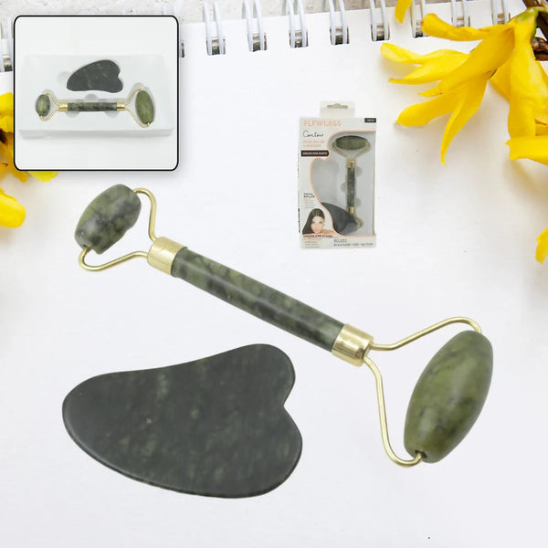 Jade Roller & Gua Sha Set for Glowing Skin & Face Massage (1 Pc) ABHI Mobiles