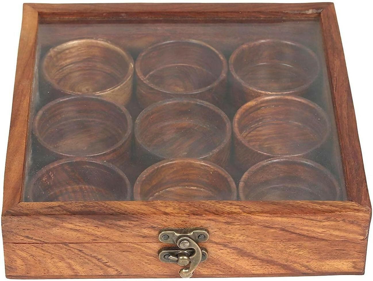 9 Compartments spice box (wooden) - HalfPe