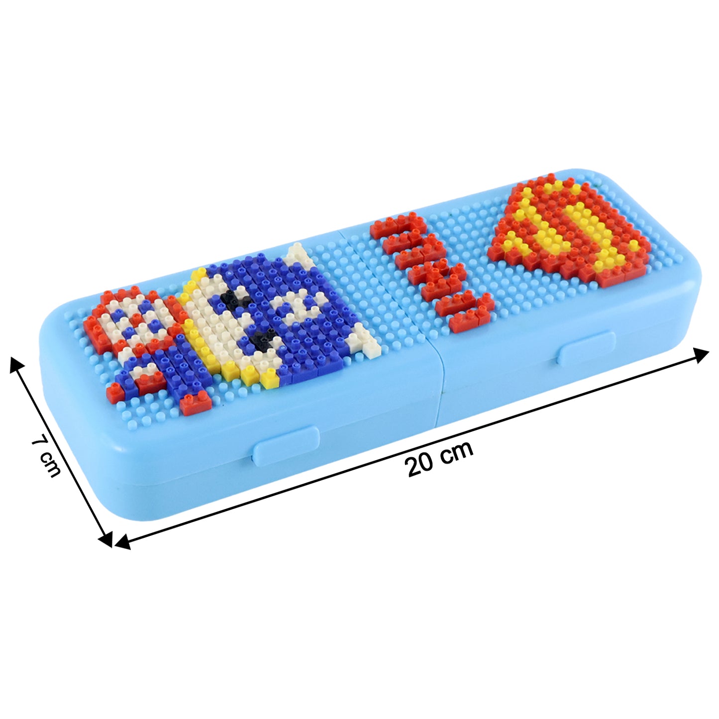 DIY Pixel Art Building Block Pencil Box for Creative Customizable Stationery Organizer Case with Block Design for Kids(1 Set)