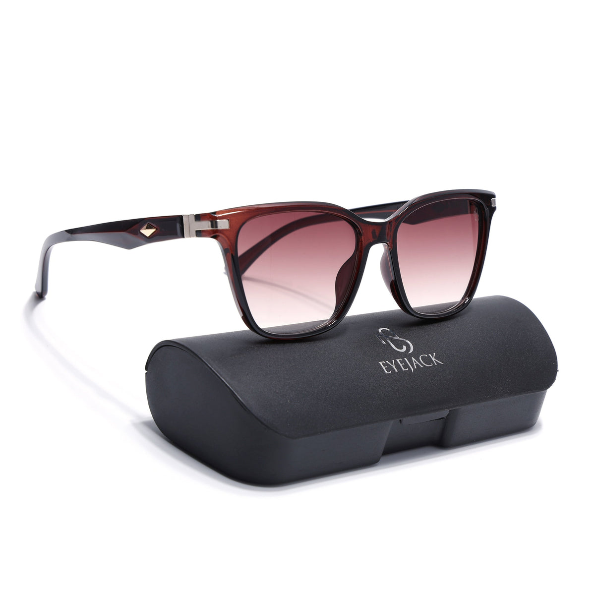 Eyejack Brown Square Sunglasses for Men and Women - Style L771 - with box packaging