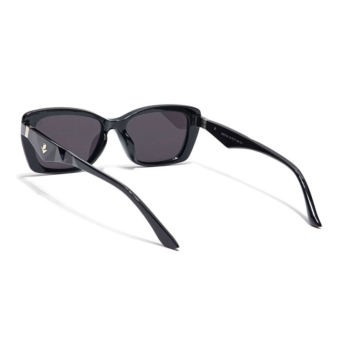 Eyejack Black Rectangle Sunglasses for Men and Women - view 6