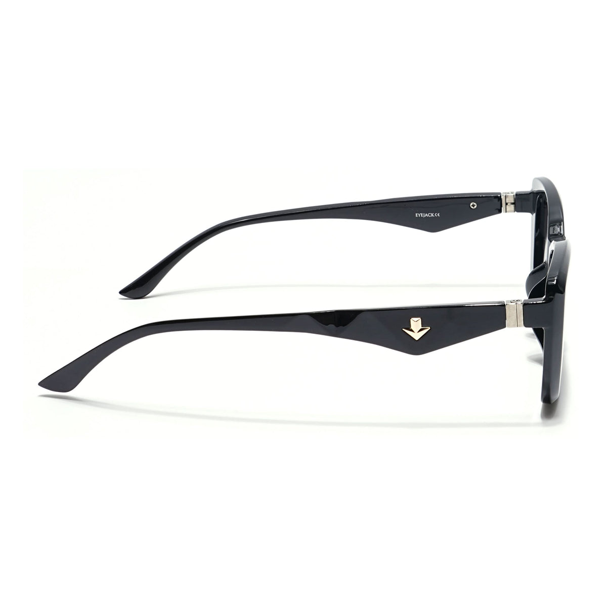 Eyejack Black Rectangle Sunglasses for Men and Women - view 7