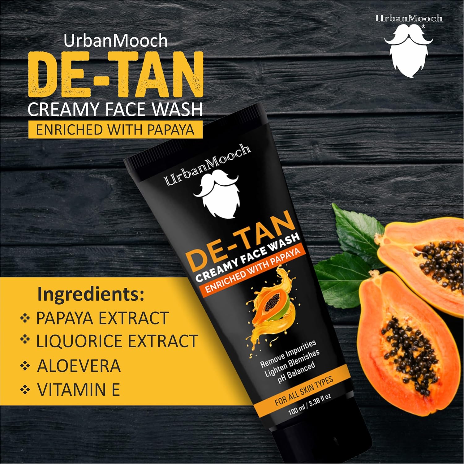 UrbanMooch Everyday Essentials 4 Pieces Men's Skin Care Kit with Face Brightening Cream | Snail Mucin Serum | De-Tan Face Wash | Brightening Underarm Roll-On | Rakhi Gift for Brothers Lohiya Retails