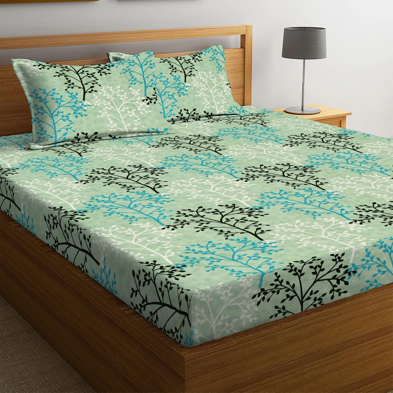 Livpure Smart Microfiber 120 GSM Bedsheet Set with 2 Pillow Covers – Double Bed, 90x95"
