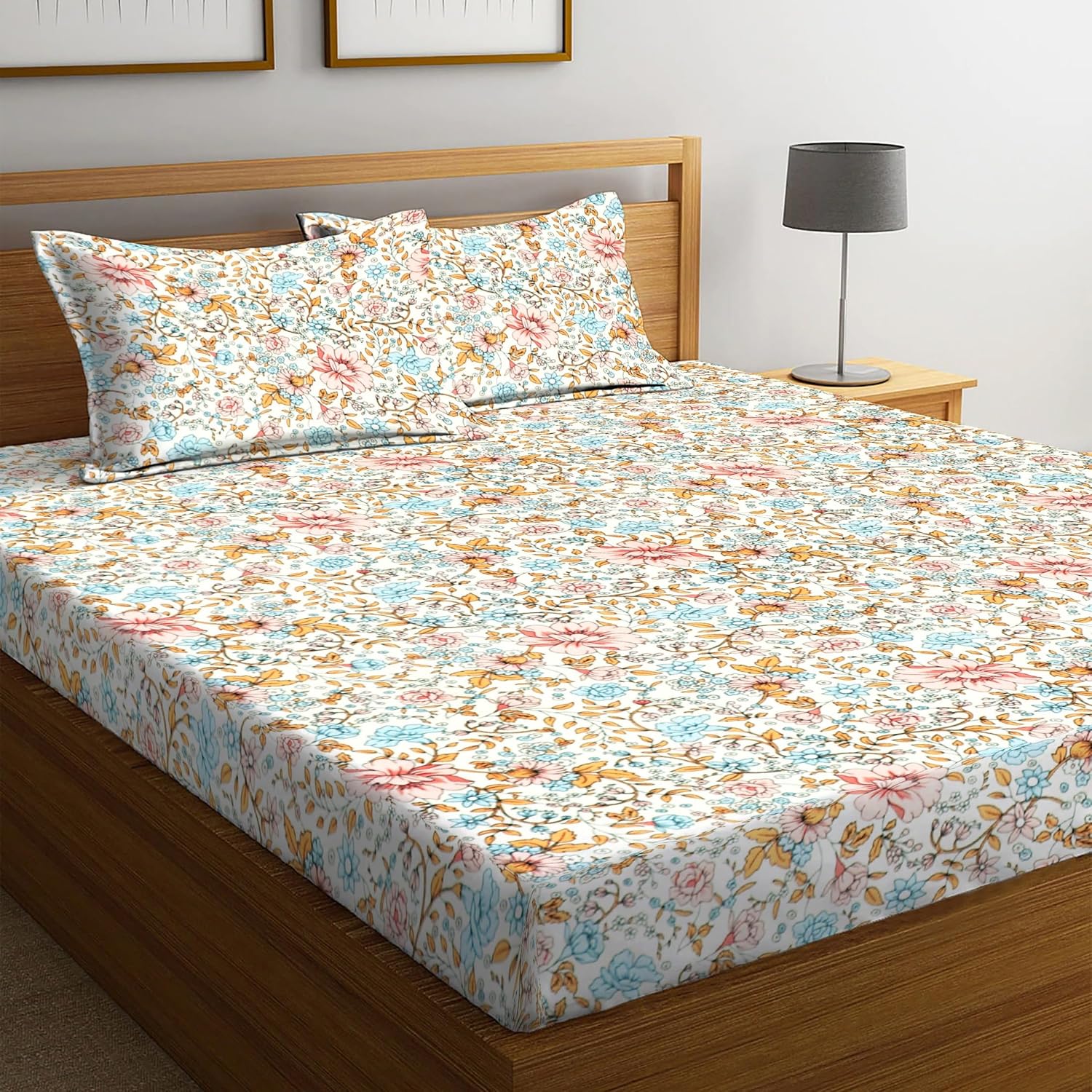 Livpure Smart Microfiber 120 GSM Bedsheet Set with 2 Pillow Covers – Double Bed, 90x95"