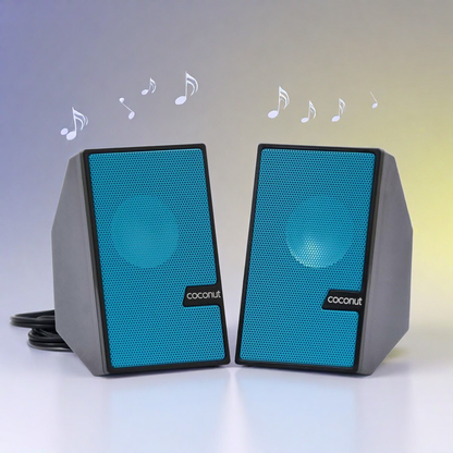 Coconut US01 USB Speakers for Laptop & Computer (Pack Of 2, Multi-Colour)