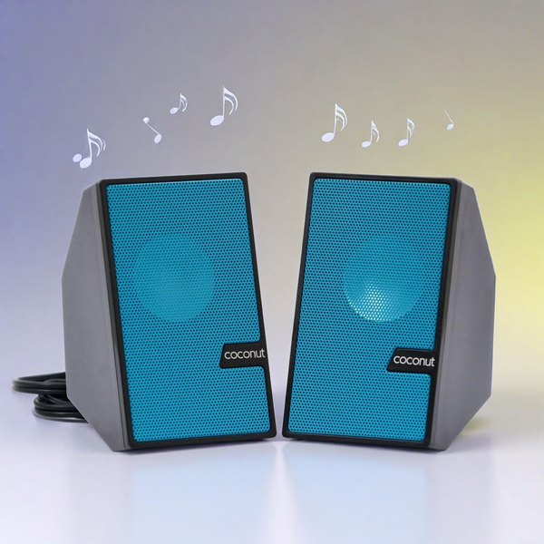 Coconut US01 USB Speakers for Laptop & Computer (Pack Of 2, Multi-Colour)