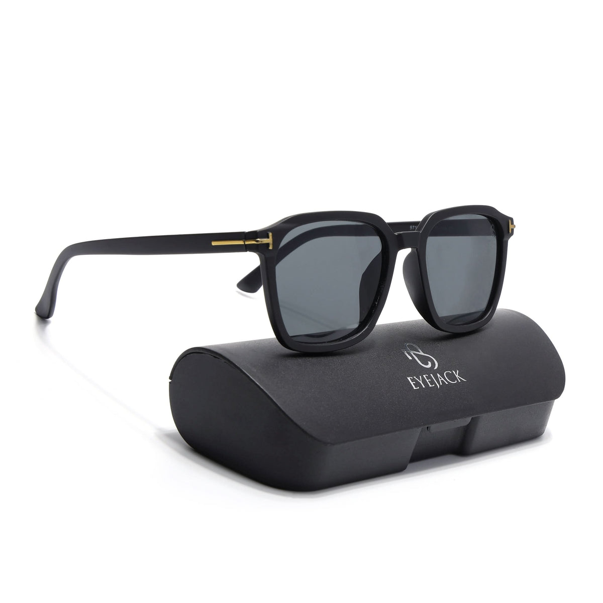 Eyejack Black Square Sunglasses for Men and Women - Style 1062 - view 7