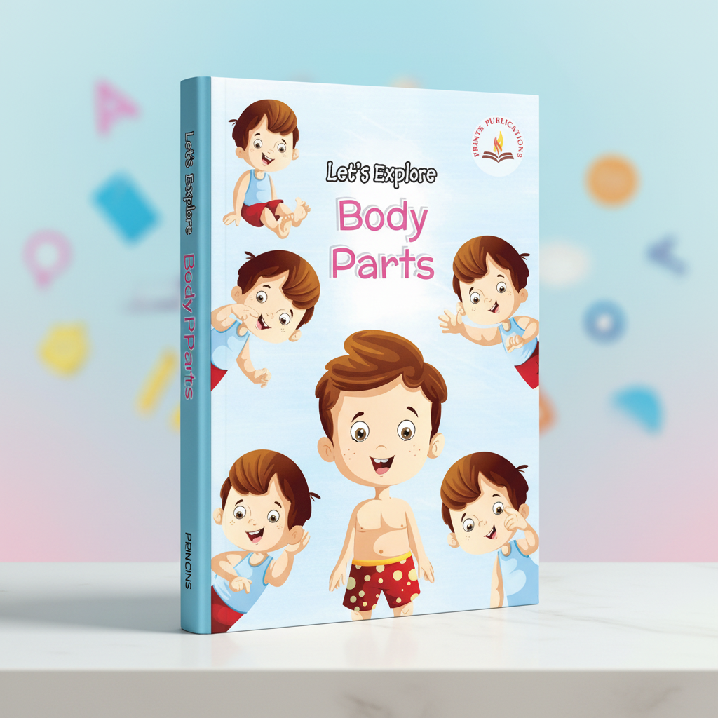 Let's Explore Body Parts themed book by prints publications Prints Publications