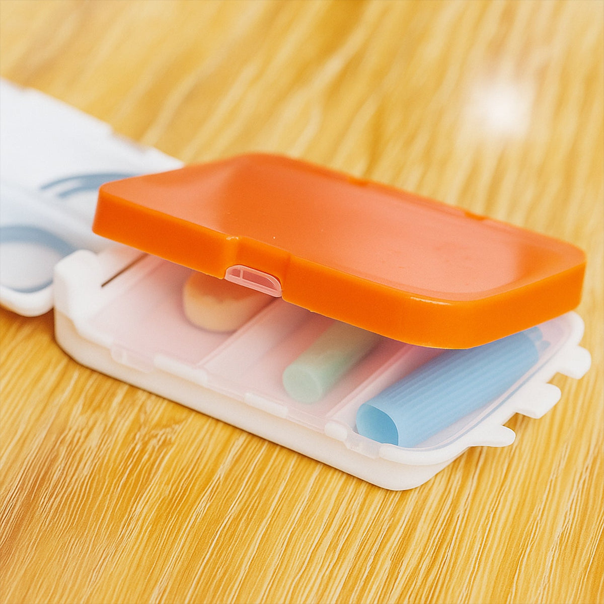 Portable Orange Dual-sided Pill Organizer Box (1 Pc) HP DD