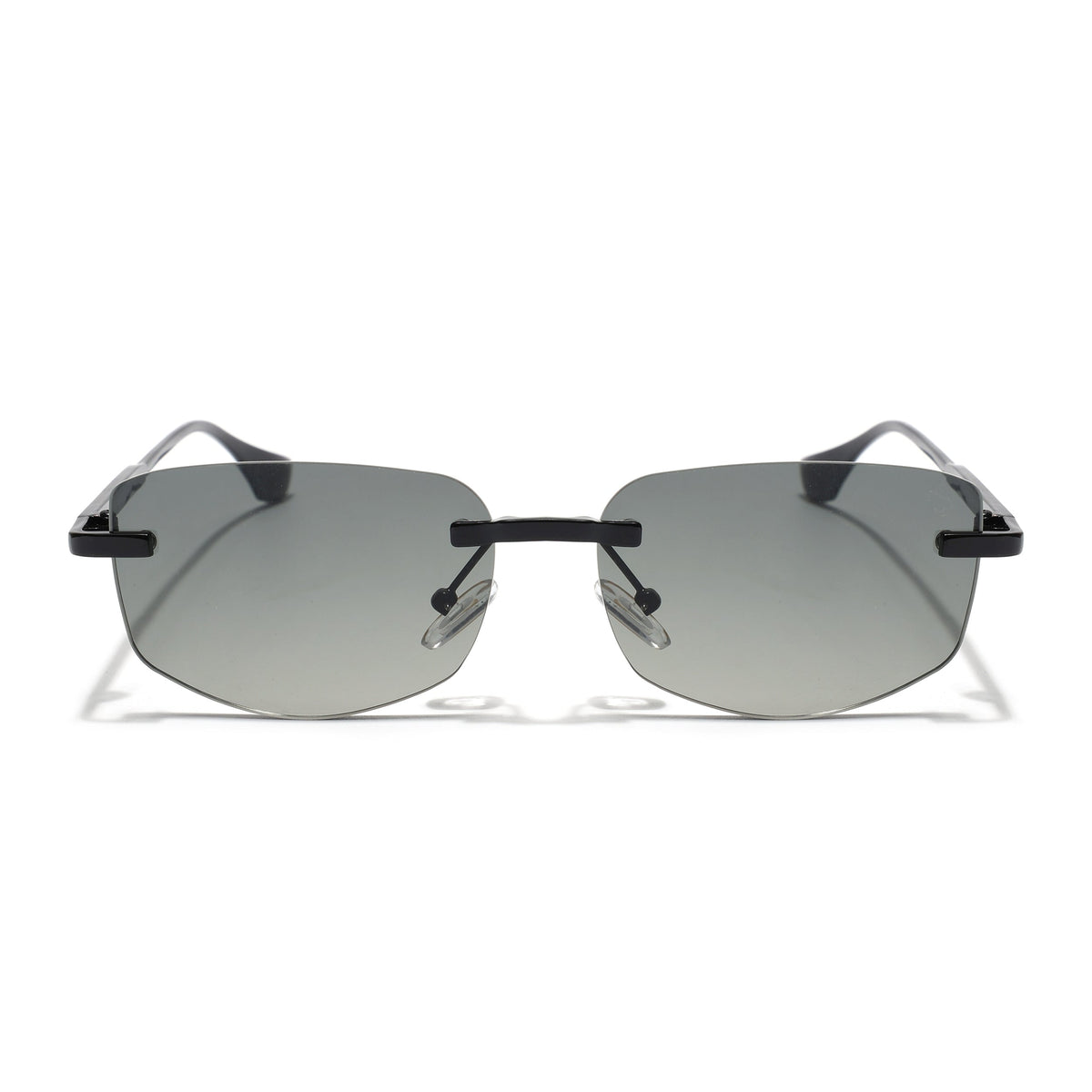 Essence Royal Black Rimless Sunglasses for Men and Women - view 5