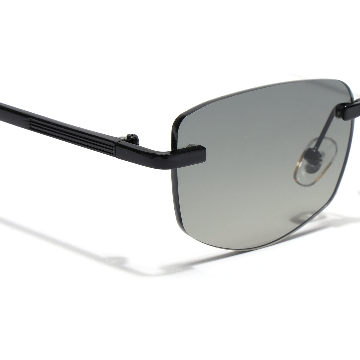 Essence Royal Black Rimless Sunglasses for Men and Women - view 4