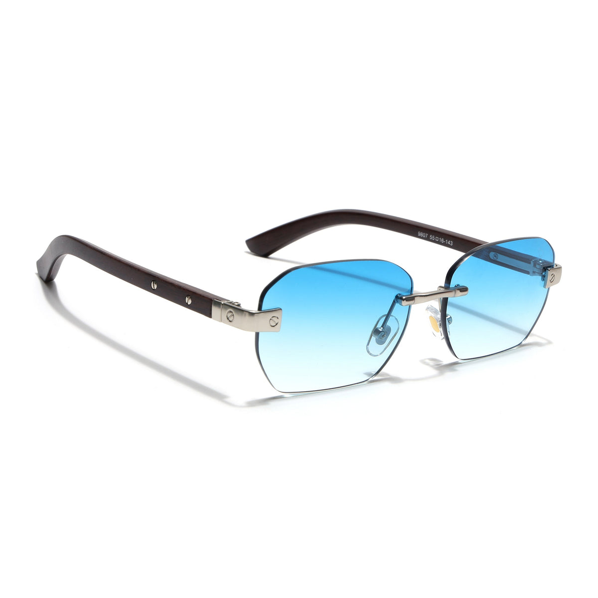 Essence Amber Silver Rimless Sunglasses for Men and Women - view 2