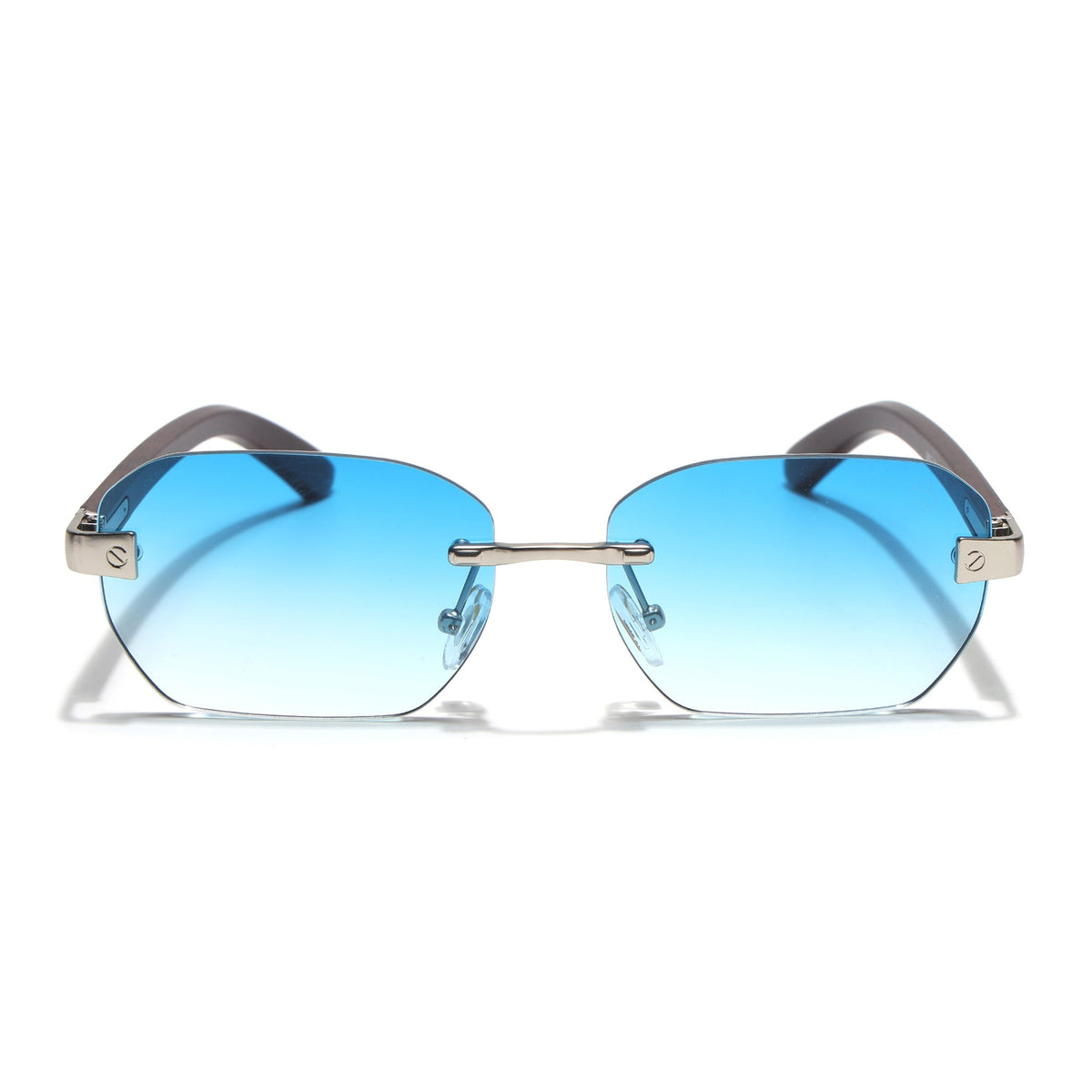 Essence Amber Silver Rimless Sunglasses for Men and Women - view 5