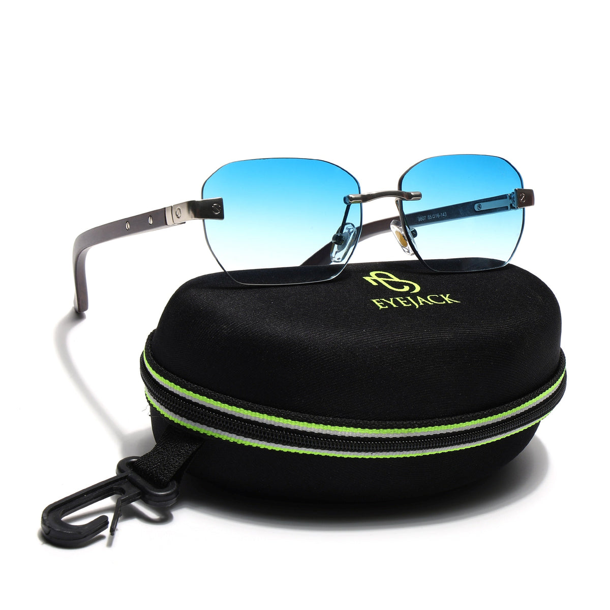 Essence Amber Silver Rimless Sunglasses for Men and Women - view 8