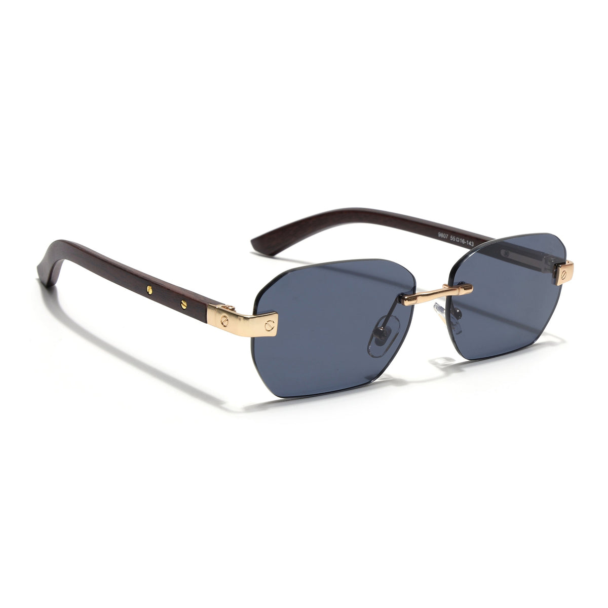 Essence Amber Golden Rimless Sunglasses for Men and Women - Style 2547 - view 2