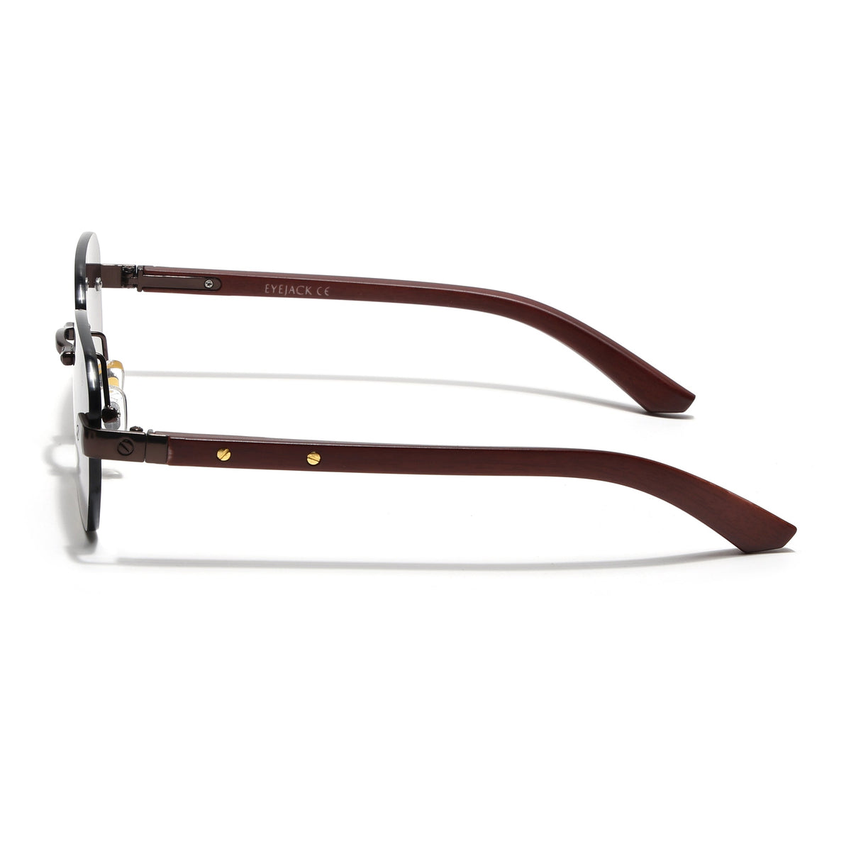 Essence Amber Brown Rimless Sunglasses for Men and Women - view 7