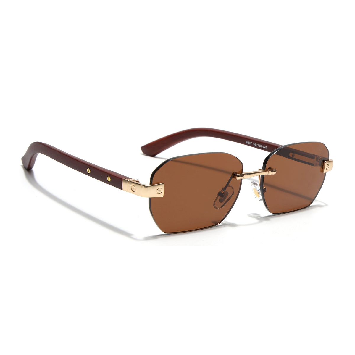 Essence Amber Golden Rimless Sunglasses for Men and Women - Style 2550 - view 2