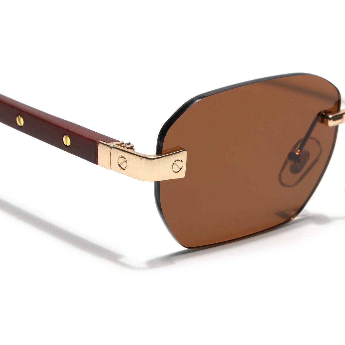 Essence Amber Golden Rimless Sunglasses for Men and Women - Style 2550 - view 4