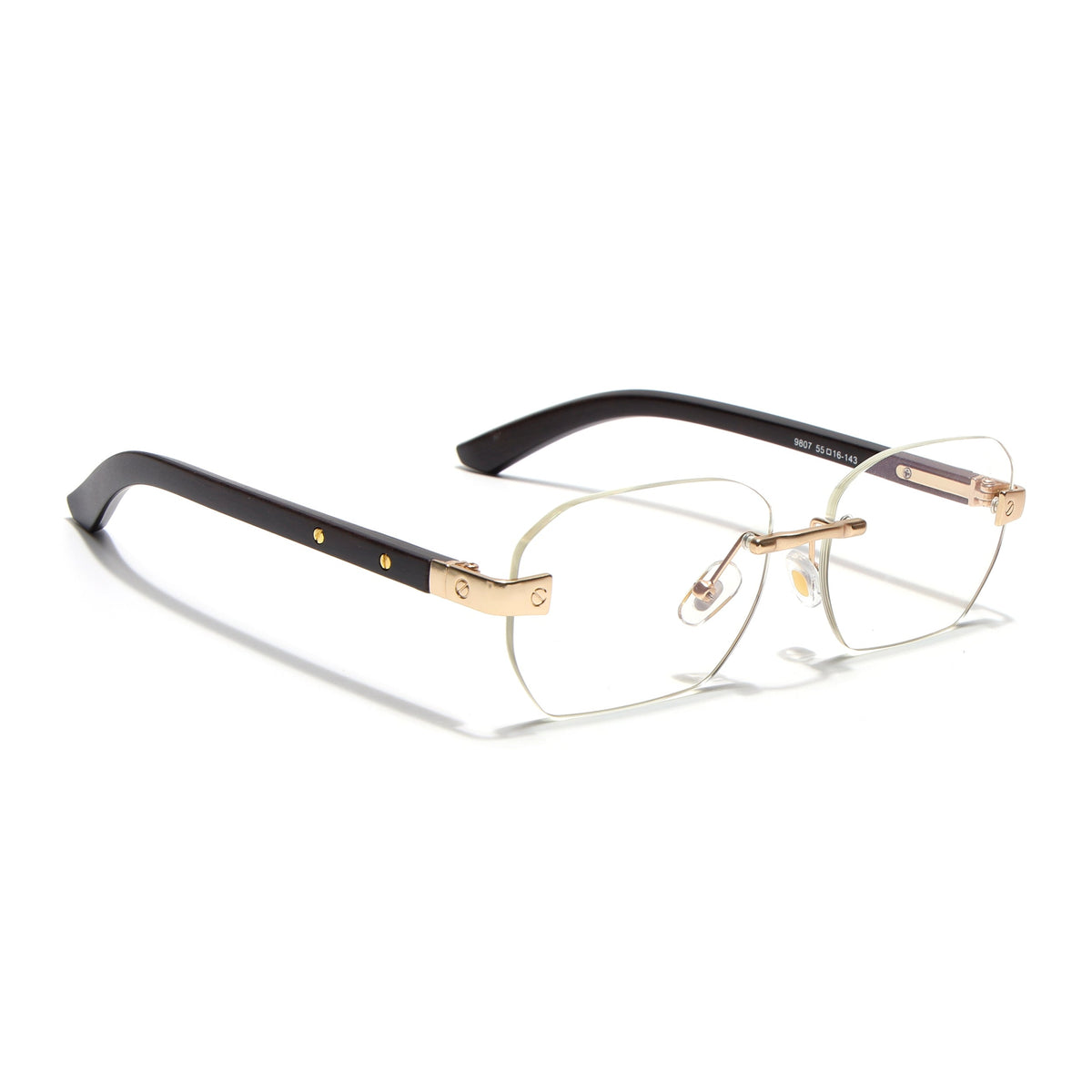 Essence Amber Golden Rimless Eyeglasses for Men and Women - view 1