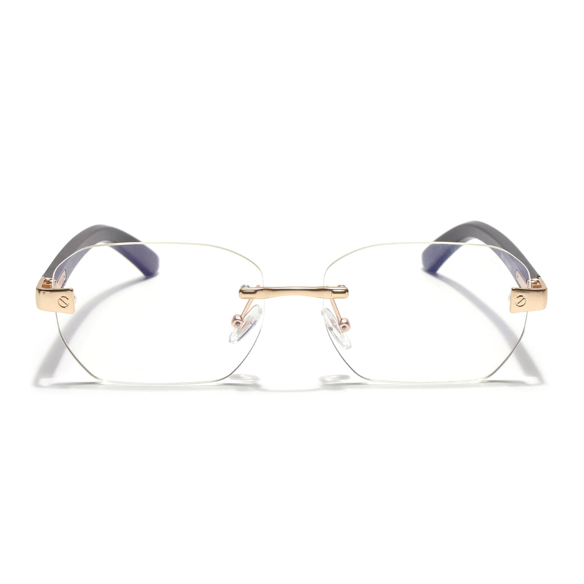 Essence Amber Golden Rimless Eyeglasses for Men and Women - view 2
