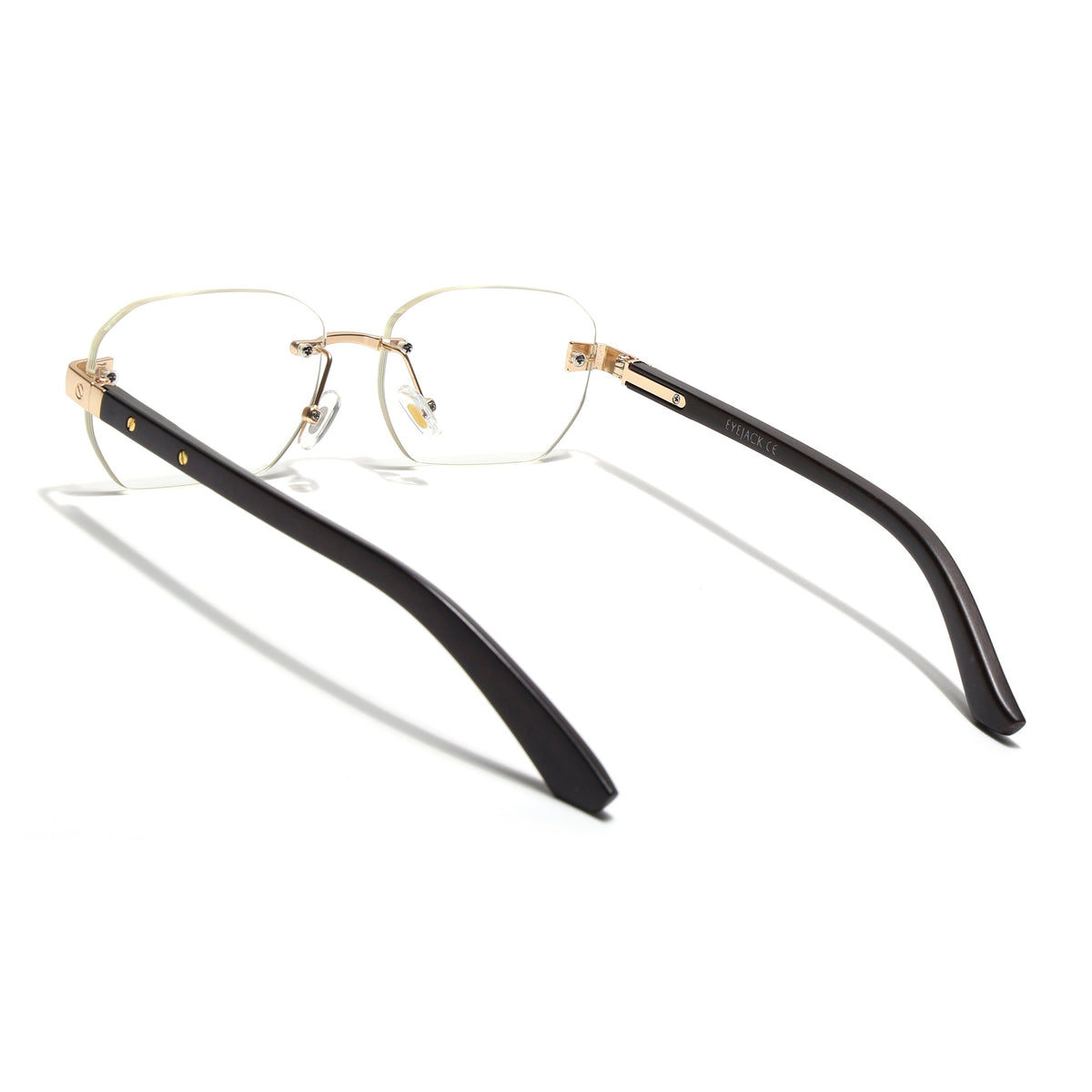 Essence Amber Golden Rimless Eyeglasses for Men and Women - view 4