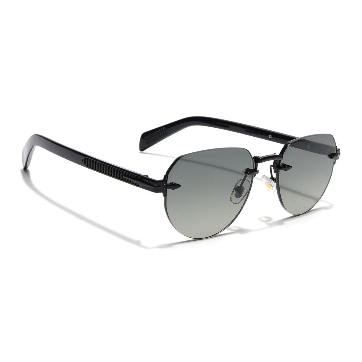 Essence Crown Black Rimless Sunglasses for Men and Women - view 2