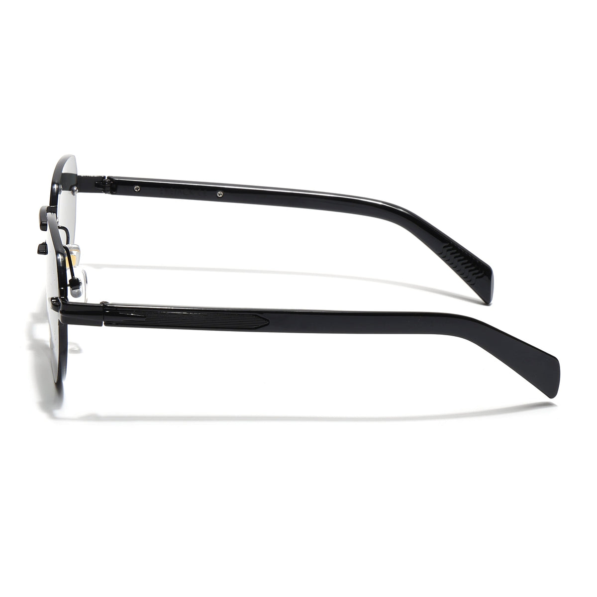Essence Crown Black Rimless Sunglasses for Men and Women - view 7